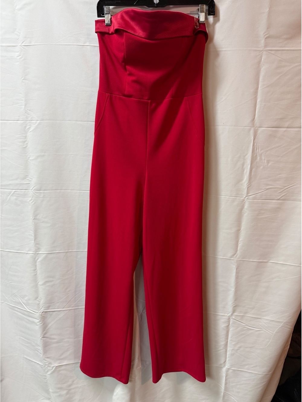 Crystal Sky Strapless Red Jumpsuit Medium
